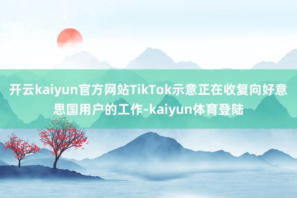 开云kaiyun官方网站TikTok示意正在收复向好意思国用户的工作-kaiyun体育登陆