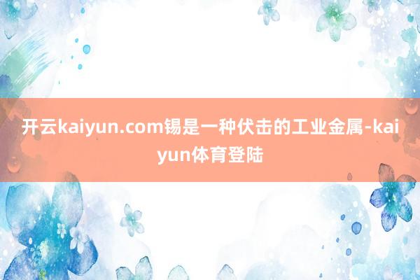 开云kaiyun.com锡是一种伏击的工业金属-kaiyun体育登陆
