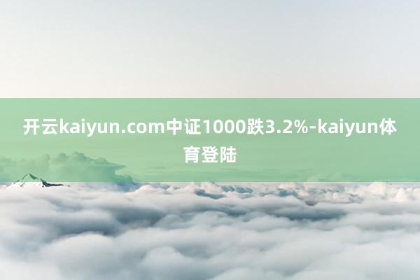 开云kaiyun.com中证1000跌3.2%-kaiyun体育登陆