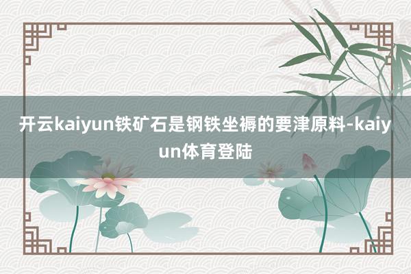 开云kaiyun铁矿石是钢铁坐褥的要津原料-kaiyun体育登陆