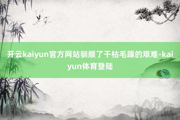 开云kaiyun官方网站驯顺了干枯毛躁的艰难-kaiyun体育登陆