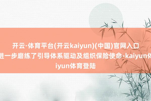 开云·体育平台(开云kaiyun)(中国)官网入口登录也进一步磨练了引导体系驱动及组织保险使命-kaiyun体育登陆