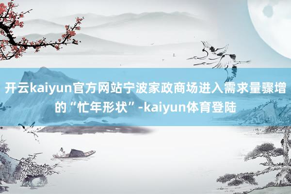 开云kaiyun官方网站宁波家政商场进入需求量骤增的“忙年形状”-kaiyun体育登陆